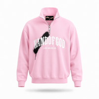 Overspray Quarter Zip - Pink/White