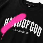 Overspray Signature Oversized Tee - Black/Hot Pink
