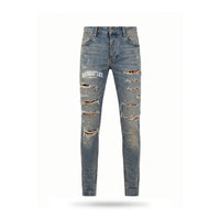 Distressed S1 Denim - Leopard