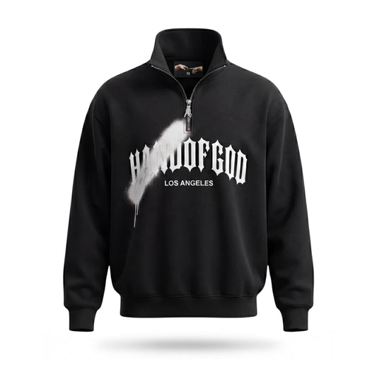 Overspray Quarter Zip - Black/White