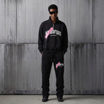 Overspray Quarter Zip - Black/Pink