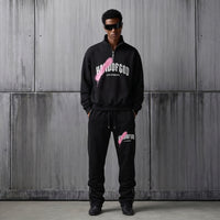 Overspray Quarter Zip - Black/Pink