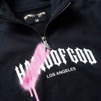 Overspray Quarter Zip - Black/Pink